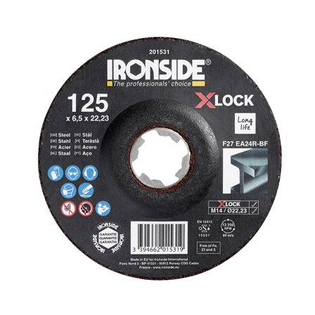Ironside 201531 Napalaikka X-LOCK, 125x6,5x22,23 mm, teräs, Koneiden tarvikkeet & käyttöosat