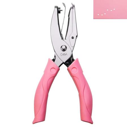 1mm hullhullemaskin hullmaskin papirmaskin hullmaskiner med rosa grep for håndverk papir (liten sirkel)-2023taiy