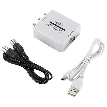 AV til RF Konverter med RF 67,25 MHz 61,25 MHz Frekvens til TV VHS DVD {DB}
