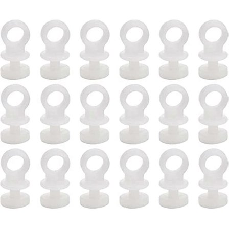 Gardinkroker, 100 stk. Plast Hvit Gardinskinne Glider Kroker, Gardinskinne Glider Hjul Rullehjul Gardinkroker for Vindusgardin (LGL)