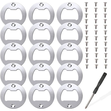 15 sæt flaskeåbnerindsatser, flaskeåbner metalindsatsdele sæt, harpiksstøbningsforme, harpiks øl åbner, DIY tilbehør