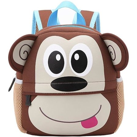 Barnesekk - Skolesekk for småbarn - Søt tegneserie dyre skolesekk for barnehage for babyjenter og gutter 2-5 år (Liten Ape)
