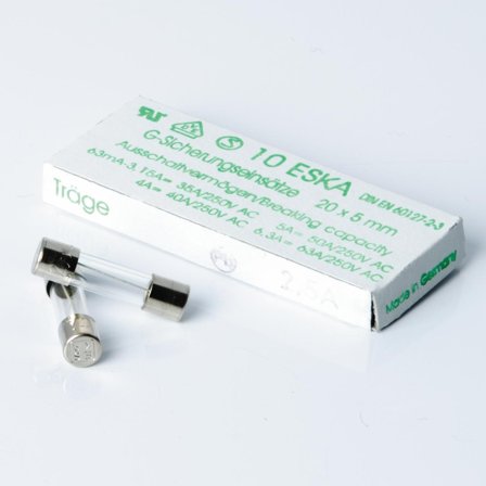 Nordic Quality Glas säkring - slow, 2,5A