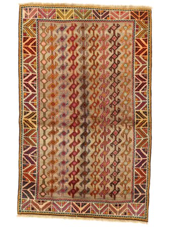 Handgeknoopt Ghashghai Fine Vloerkleed 124X193 Wol Bruin/Donkerrood Klein