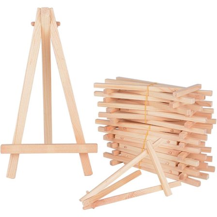 (15,8 x 8,8 cm) Sæt med 20 Mini Træ Staffelier Trekant Bord H, ZQKLA