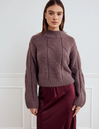 Noella Lynx Knit - Brown - XS/S