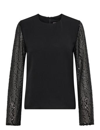 Onlthalia Life Ls Sequins Mix Top Wvn Tops Blouses Long-sleeved Black ONLY