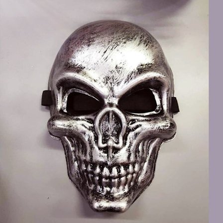 Halloween Dödskalle Mask Skräck Festival Mask Spöke Huvud Mask Skräck Smiley Kallt Ljus Mask (Silver Spöke Huvud)