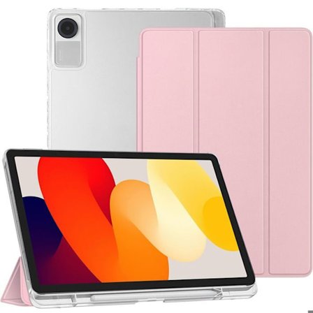 Beskyttelsesskal - BOOLING - til Xiaomi Redmi Pad SE 11" - Stødabsorberende - Stylus-holder - Lyserød