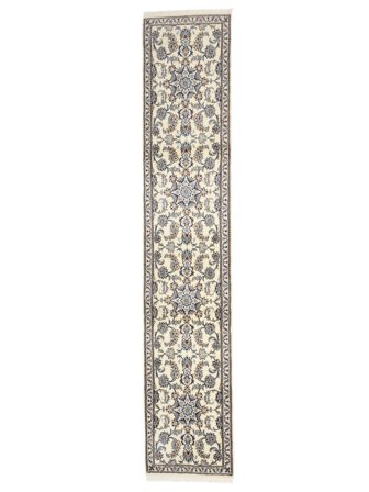 Handgeknoopt Nain Vloerkleed 73X385 Wol Bruin/Grijs Klein