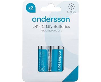 Andersson-LR14 C Long Life Alkaline 2pcs-2-pk Long life LR14 C-batterier 1,5 V -Power-Alkaliske batterier