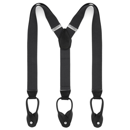 Szerokie ciemnoszare szelki na guziki dla mężczyzn - Szelki na guziki