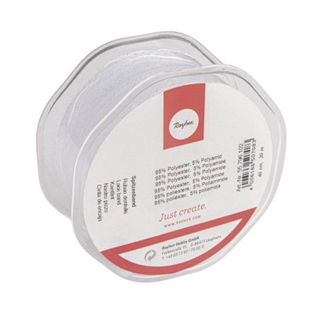 Spetsband, 40mm, rulle 20m, vit