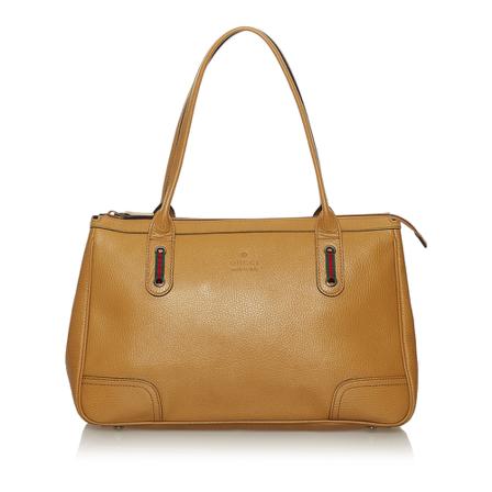 Gucci Vintage, Pre-owned Princy Leather Shoulder Bag Bruin, Dames, Maat:ONE Size