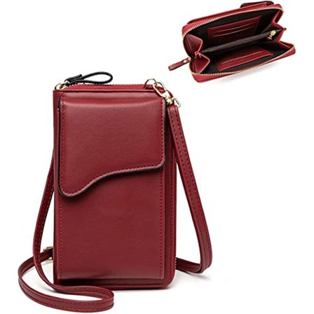 Liten skinnskulderveske, crossbody-veske, mobiltelefonlommebok