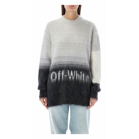 Off White, Round-neck Knitwear Wit, Dames, Maat:M