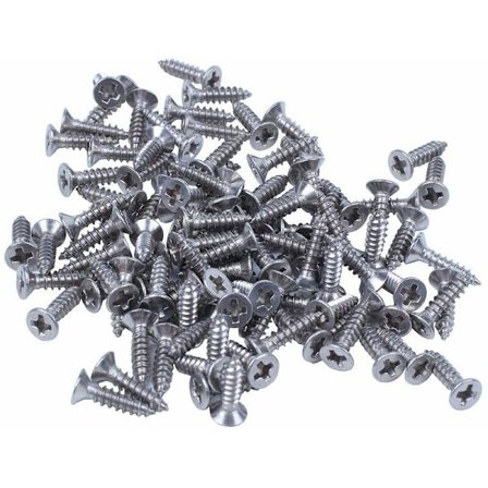 100X Rustfritt Stål Flat Head Selvgjengende Skrue 12X3 Mm Sølv