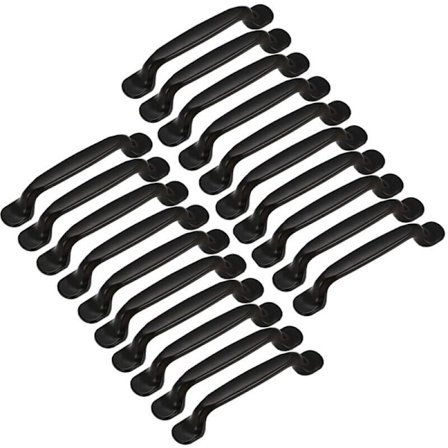 20x Skåphandtag Köksskåp Skåp Lådhandtag Möbel Möbel Låda Dentx 128mm, Svart Aluminium