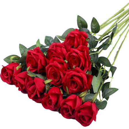 12 kpl Tekokukka Ruusu Kukkakangas Teko Pitkä Varsi DXGHC