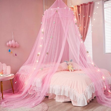 Prinsessa Sängynkatos Tähtivalo Sängyn Verho Tähti Sängynkatos Hyttysverkko Leikkimökki Valkoinen Kupoli Sängynkatos Makuuhuoneen Sisustus