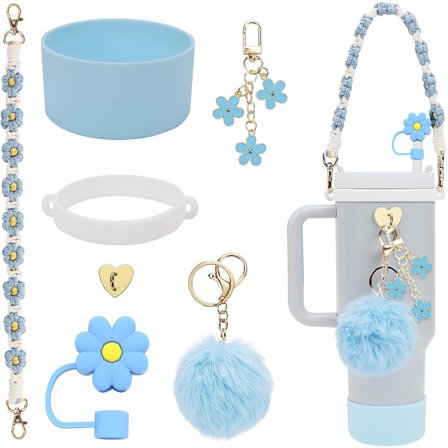 Stanley Cup Tilbehørssæt med Perlekæde, Blomster Sugerør & Kvast