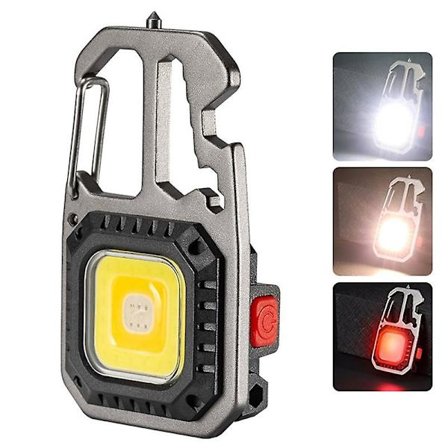 W5138 Bärbar Mini Ficklampa Uppladdningsbar COB-lampa Flasköppnare Skruvmejsel Multifunktionell lampa