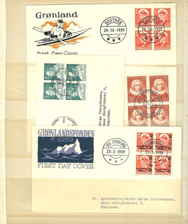 Danmark og Grønland - Samling af FDC'er i 6 album