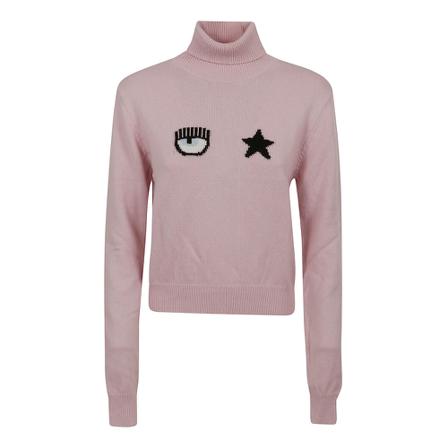 Chiara Ferragni Collection M26 Eyestar S. Knitwear , Paars , Dames , Maat: M Coltruien