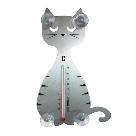 Termometer Lurig Katt Silver