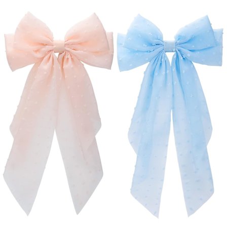 Hårspænder med sløjfe til kvinder, 2-pak store hårsløjfer til piger