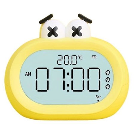 Big Mouth Väckarklocka Mini Smart Multifunktionell Snooze LED-Klocka Elektronisk Liten Väckarklocka (Gul)