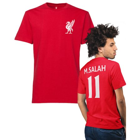 Liverpool stil röd t-shirt med Salah 11 på ryggen