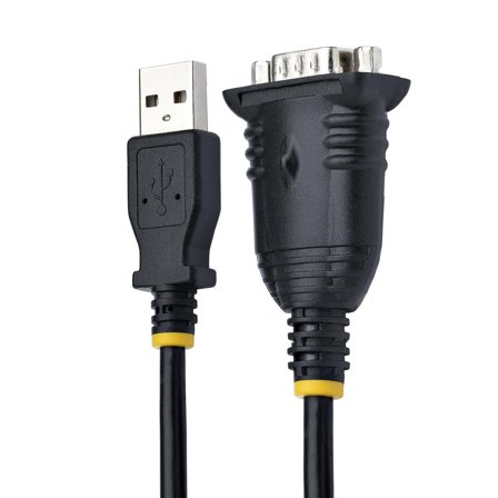 StarTech 3ft (1m) USB to Serial Cable, DB9 Male RS232 to USB Converter, USB to Serial Adapter for PLC/Printer/Scanner/Network Switches, USB to COM