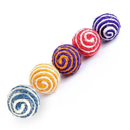 Pet Toy Jute Ball Leksak Rattle Ball Kattunge för jakt Tuggleksak Scratch Catch Ball Multi Kasta leksak