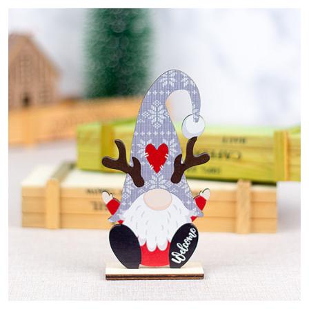 1 Stycke Juldekorationer Trä Ansiktslösa Old Man Ornament