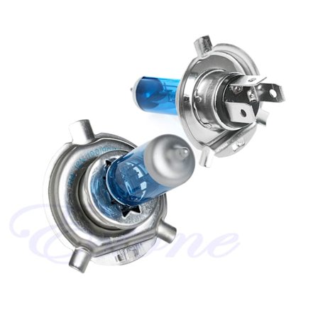 2 stk H4 halogenlys Lyse hvite billyskaster Pærer Lampe 100W 12V 5000K