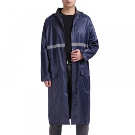 Regnfrakk Vanntett Herre Lang Regnjakke Lett Regnklær Reflekterende Gjenbrukbar med Hette oransje(størrelse 2XL)