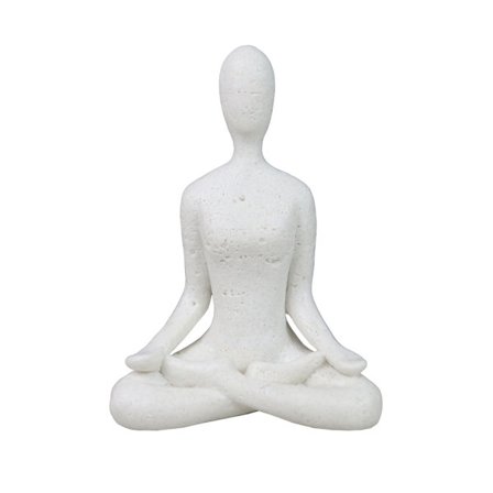 Valkoinen hartsikoristeveistos, 13x7,5x17,5 cm