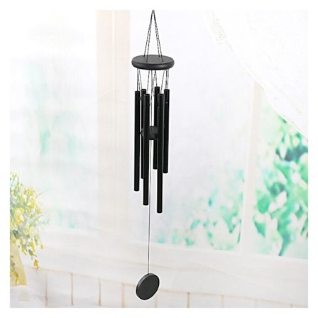 Svart - Utendørs bjelle, stor utendørs bjelle, 6 fantastiske aluminiumsrør