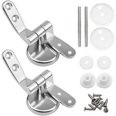 Toilet Seat Hinge Clips, Set Of 2 Replacement Toilet Seat Hinges With Zinc Alloy Fixingssilver