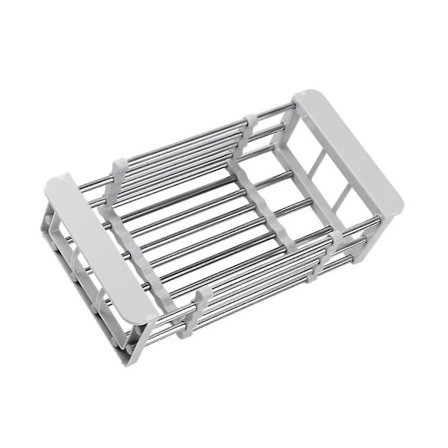 Udtrækkeligt opvaskestativ i rustfrit stål, vaskekurv, frugt- og opvaskestativ, Di