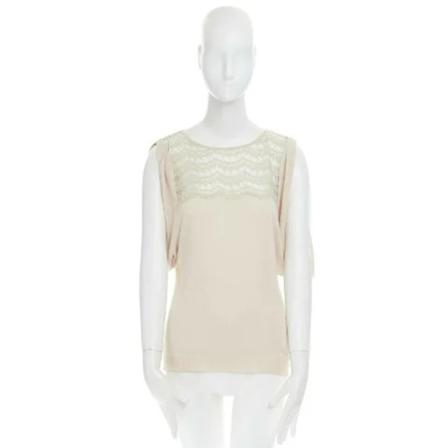 Valentino Vintage Pre-owned Wool tops , Beige , Dames , Maat: S