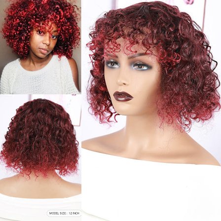 Rød krøllete hår 1 stk Dame pannebånd parykk uten blonder pannebånd
