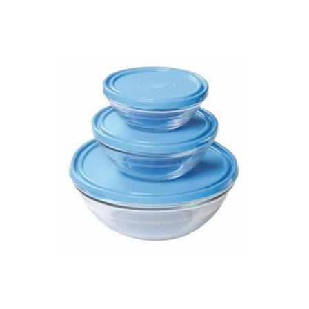 Lasinen salaattikulho - Duralex - 3L - Polyeteenikansi - Iskunkestävä - Valmistettu Ranskassa