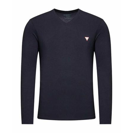 Guess, Long sleeve t-shirt Blauw, Heren, Maat:M,elastaan