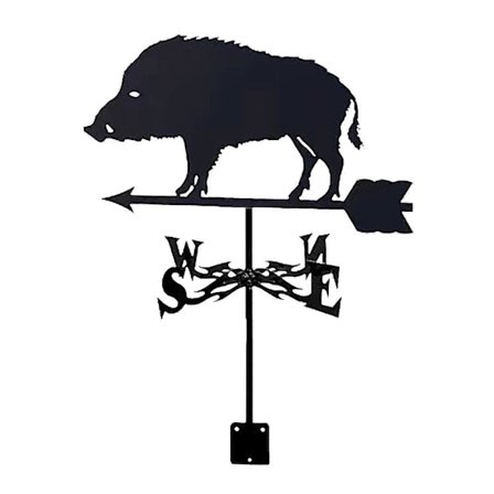 Rustfrit stål Spraymaling Gris Vindfløj Ornament Terrasse Udendørs Jern Vindfløj Vildsvin