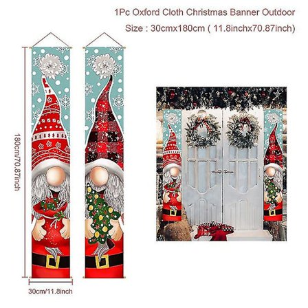 Juldörrdekoration Glad Jul Banner Dekoration Hemhängande Julpynt 2023 Gott Nytt År Present (tomte (T17)