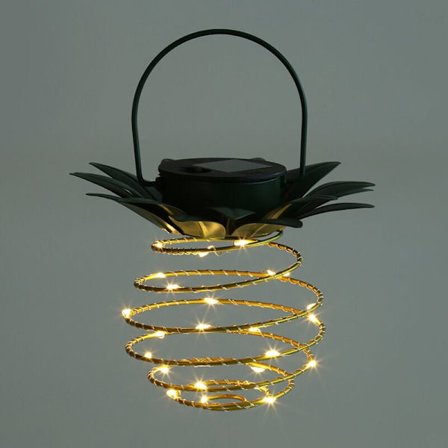 Glas Ananas Solcellelampe Ananas Natlampe til Soveværelse Kobbertrådslampe Farvet Trådslampe til Soveværelse, Stue og Børneværelse KLB