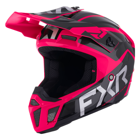 Snøscooterhjelm Adventure FXR Clutch Evo 26 Barn Svart/Razz S