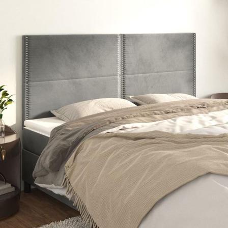Vidaxl Huvudgavlar 4 St Ljusgrå 100x5x78/88 Cm Sammet Grå
